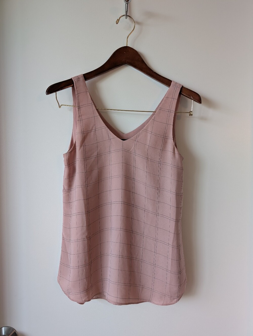 RW&Co Pink Windowpane Tank XS